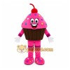Pink Cupcake Mascot Costume with Custom Logo Pink Cupcake Mascot Costume with Custom Logo