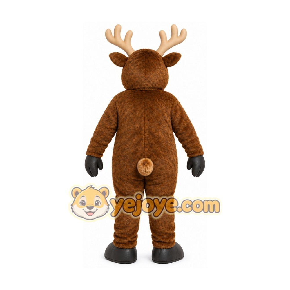 Brown Reindeer Mascot Costume with Custom Logo Brown Reindeer Mascot Costume with Custom Logo