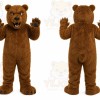 Brown Bear Mascot Costume with Custom Logo