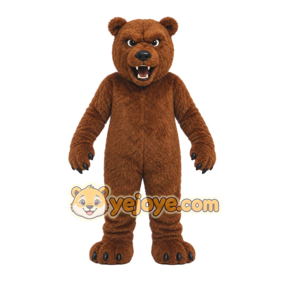 Brown Bear Mascot Costume with Custom Logo Brown Bear Mascot Costume with Custom Logo