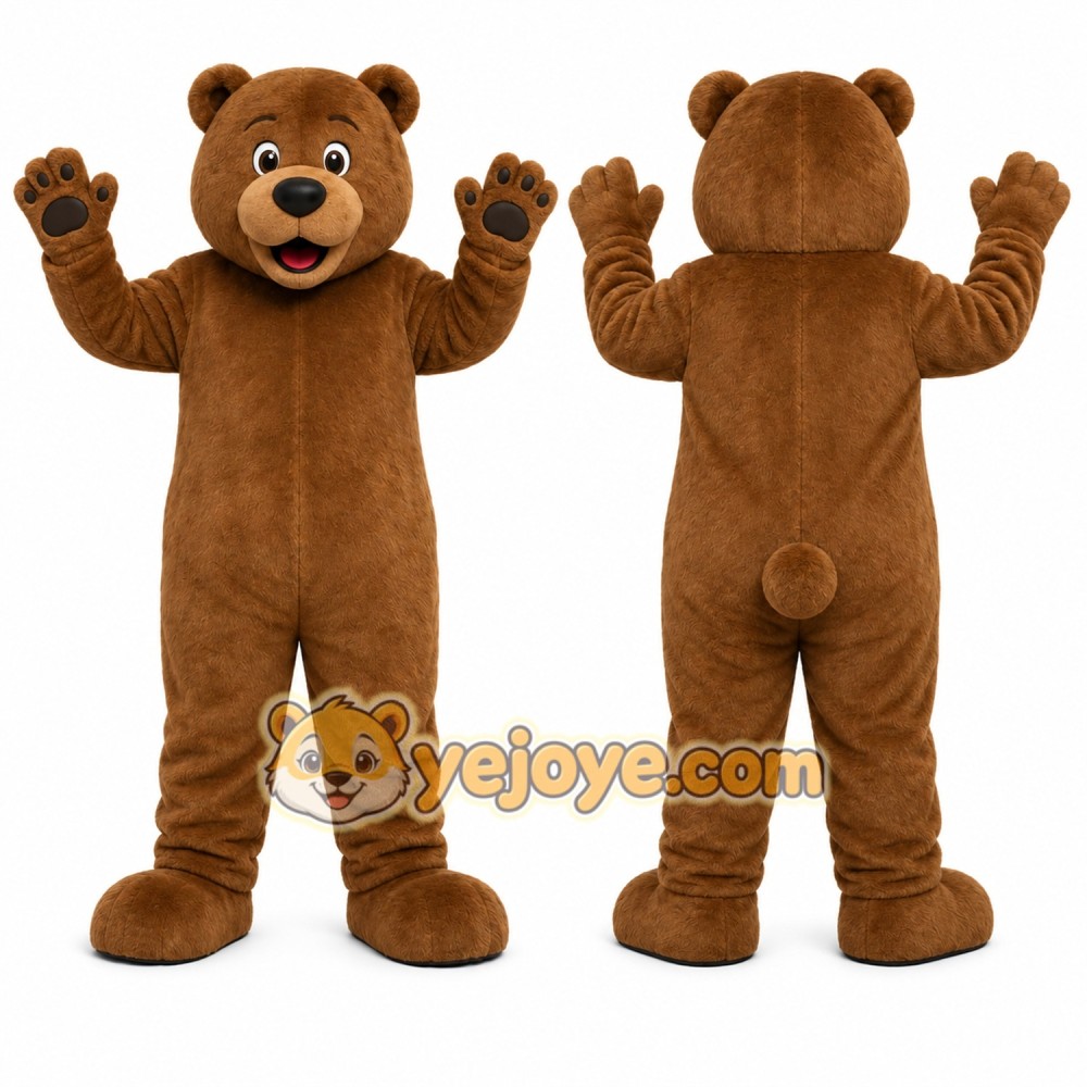 Brown Bear Mascot Costume with Custom Logo Brown Bear Mascot Costume with Custom Logo