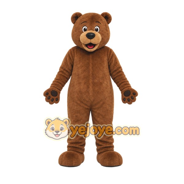 Brown Bear Mascot Costume with Custom Logo