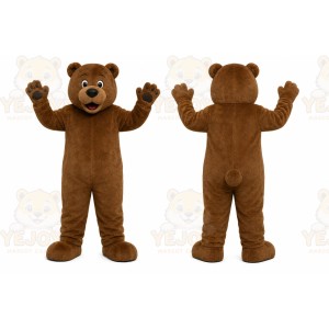 Brown Bear Mascot Costume with Custom Logo