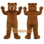 Brown Bear Mascot Costume with Custom Logo