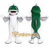 Green Fish Mascot Costume with Custom Logo Green Fish Mascot Costume with Custom Logo