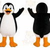 Black Penguin Mascot Costume with Custom Logo