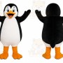 Black Penguin Mascot Costume with Custom Logo