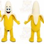 Yellow Banana Mascot Costume with Custom Logo