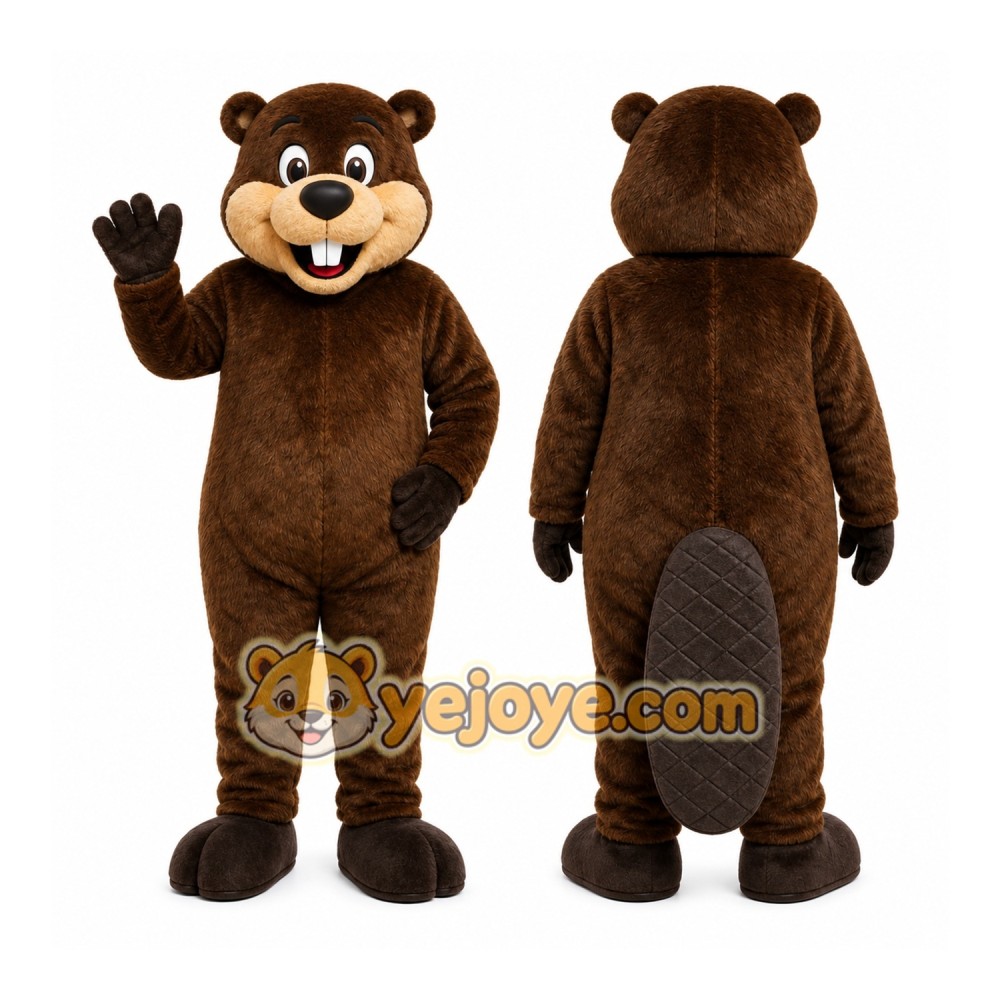 Brown Beaver Mascot Costume with Custom Logo Brown Beaver Mascot Costume with Custom Logo
