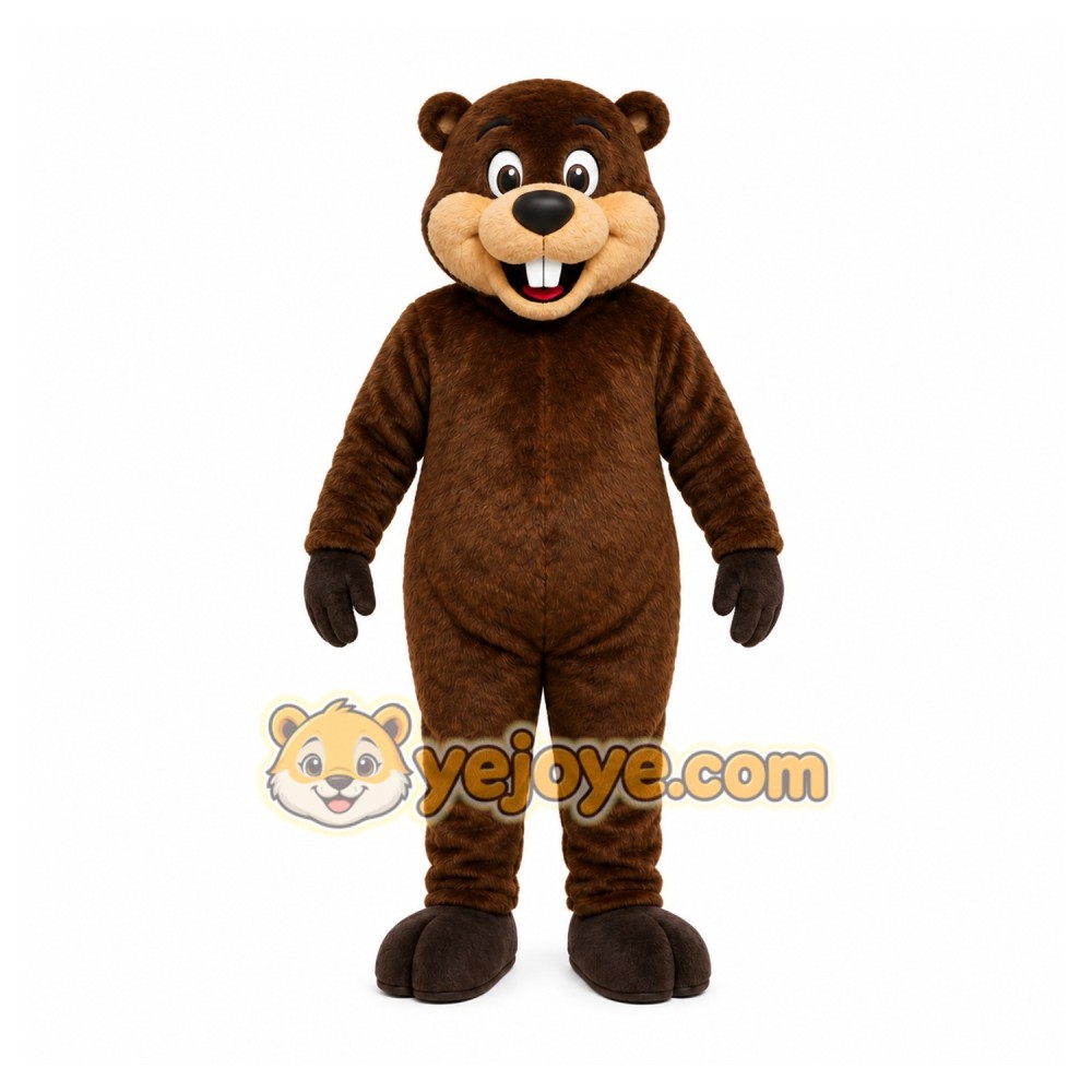 Brown Beaver Mascot Costume with Custom Logo Brown Beaver Mascot Costume with Custom Logo