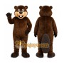 Brown Beaver Mascot Costume with Custom Logo