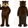 Brown Beaver Mascot Costume with Custom Logo