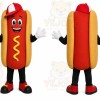Red Hotdog Mascot Costume with Custom Logo