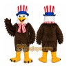 Brown Eagle Mascot Costume with Custom Logo