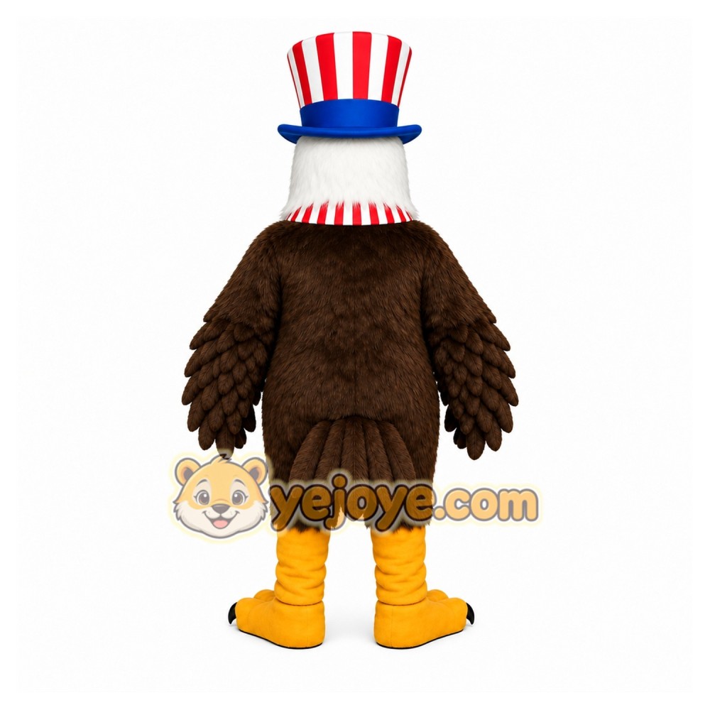 Brown Eagle Mascot Costume with Custom Logo