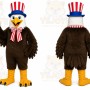 Brown Eagle Mascot Costume with Custom Logo