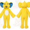 Yellow Elephant Mascot Costume with Custom Logo