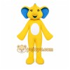 Yellow Elephant Mascot Costume with Custom Logo