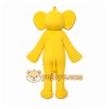 Yellow Elephant Mascot Costume with Custom Logo
