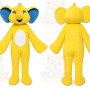 Yellow Elephant Mascot Costume with Custom Logo