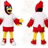 Red Bird Mascot Costume with Custom Logo