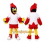 Red Bird Mascot Costume with Custom Logo