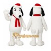White Dog Mascot Costume with Custom Logo