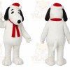 White Dog Mascot Costume with Custom Logo