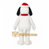White Dog Mascot Costume with Custom Logo