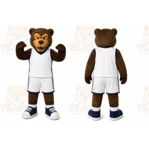 Brown Bear Mascot Costume with Custom Logo