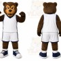 Brown Bear Mascot Costume with Custom Logo