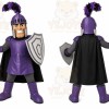 Purple Roman Warrior Mascot Costume with Custom Logo