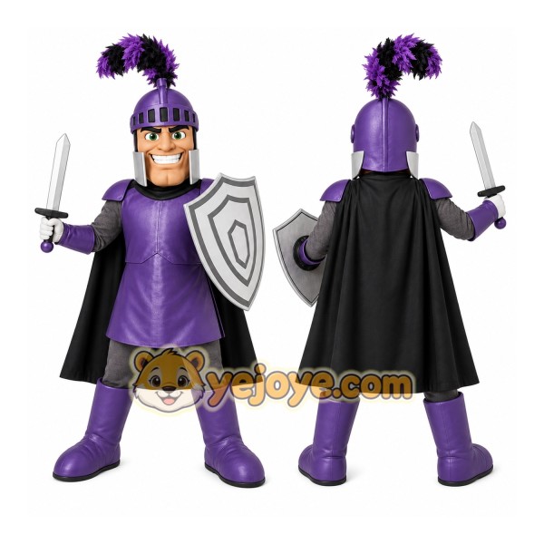 Armored Knight Mascot Costume with Custom Logo