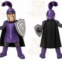 Purple Roman Warrior Mascot Costume with Custom Logo