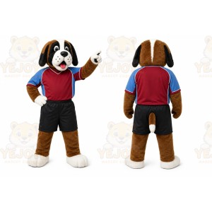 Brown Dog Mascot Costume with Custom Logo