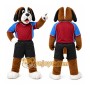 Brown Dog Mascot Costume with Custom Logo