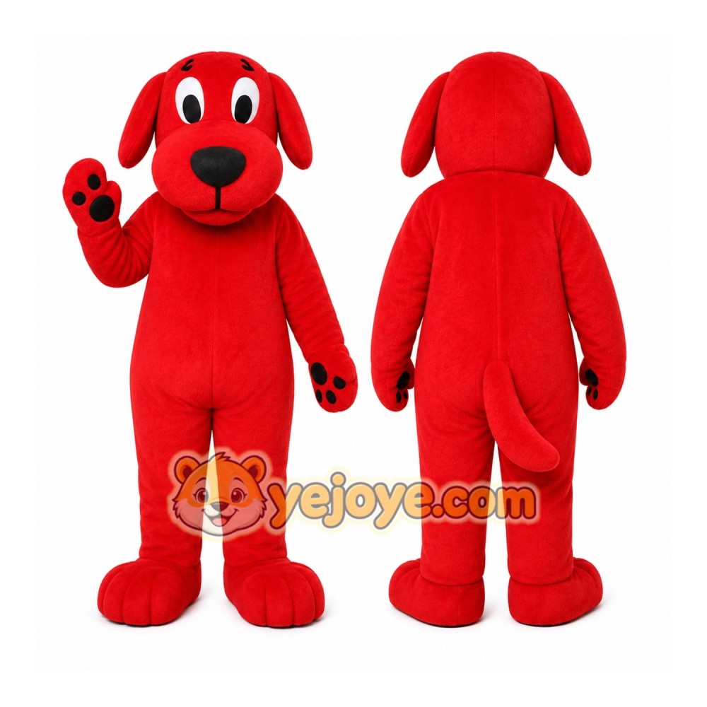 Red Dog Mascot Costume with Custom Logo Red Dog Mascot Costume with Custom Logo