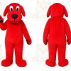 Red Dog Mascot Costume with Custom Logo
