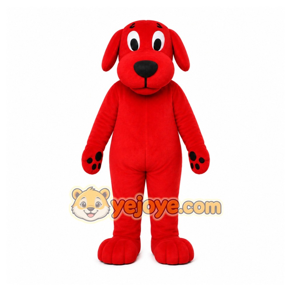 Red Dog Mascot Costume with Custom Logo Red Dog Mascot Costume with Custom Logo