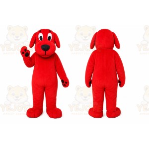 Red Dog Mascot Costume with Custom Logo