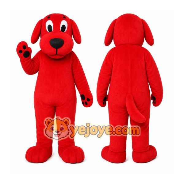 Red Dog Mascot Costume with Custom Logo