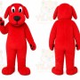 Red Dog Mascot Costume with Custom Logo