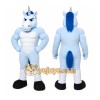 Blue Unicorn Mascot Costume with Custom Logo