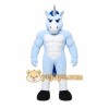 Blue Unicorn Mascot Costume with Custom Logo