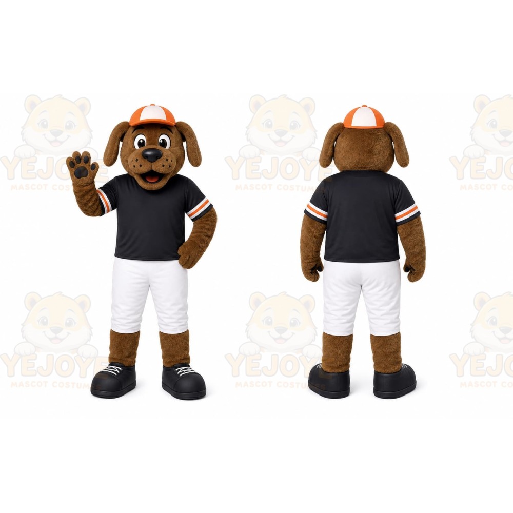 Brown Dog Mascot Costume with Custom Logo