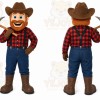Red Lumberjack Mascot Costume with Custom Logo