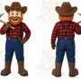 Red Lumberjack Mascot Costume with Custom Logo