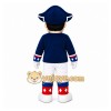 Blue Pirate Mascot Costume with Custom Logo