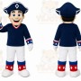Blue Pirate Mascot Costume with Custom Logo