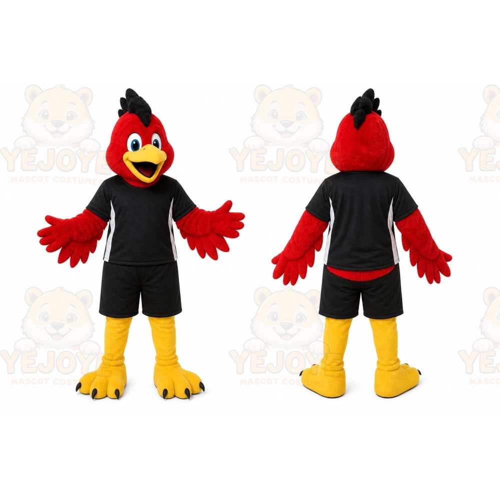 Red Bird Mascot Costume with Custom Logo